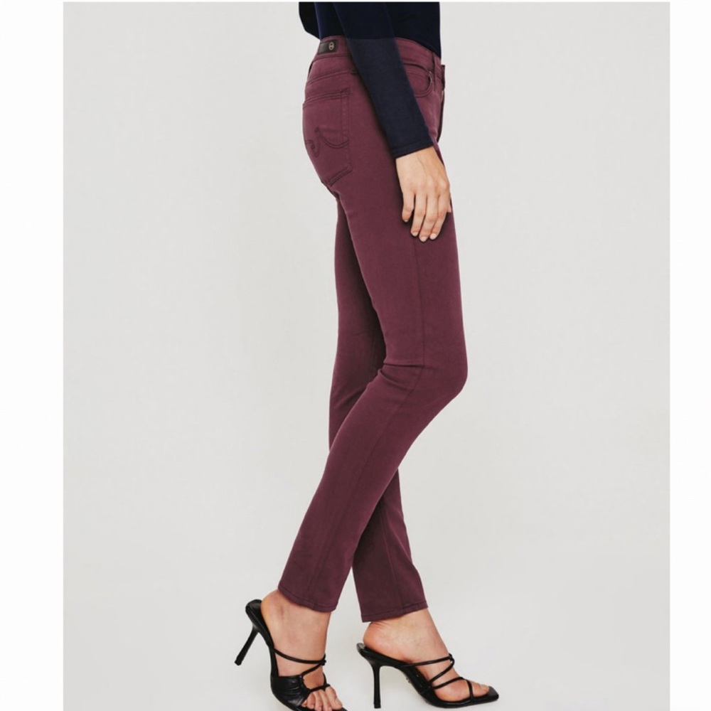AG STILT LIKE NEW CIGARETTE LEG JEANS IN SOFT PIMA COTTON FABRICATION COLOR PLUM - Picture 1 of 11